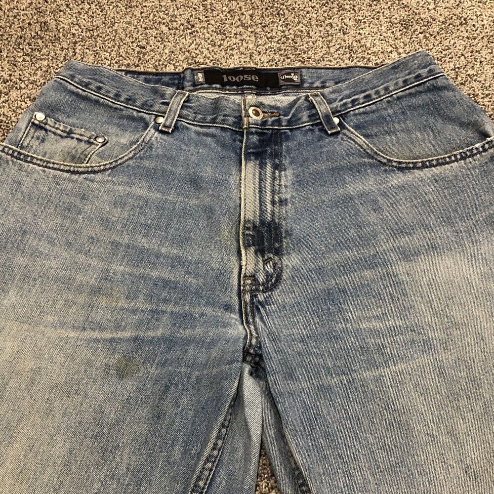 VTG Levis SilverTab Jeans Mens 33x29 Blue Loose Relaxed Straight Denim - Picture 6 of 13